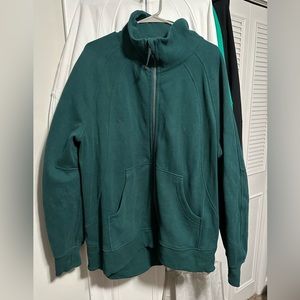 Scuba oversized funnel-neck full zip - storm teal xl/xxl